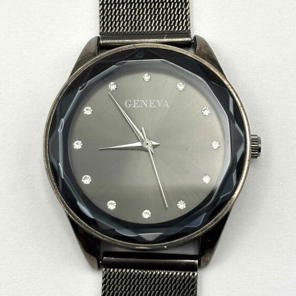 Black Geneva Men's Watch - Picture 1 of 3